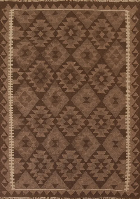 Reversible Wool Kilim Oriental Area Rug 5x7