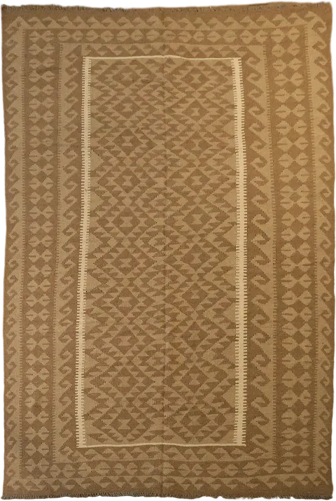 Southwestern Bohemian Flat-Woven Kilim Rug with Unique Zigzag Details 7'x10'