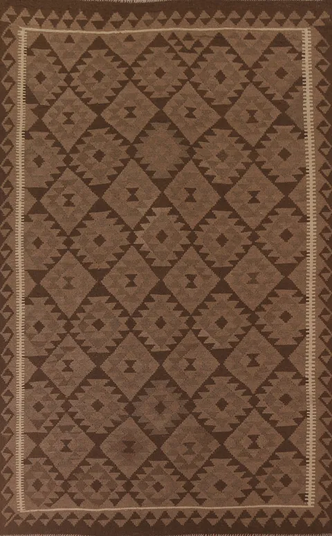 Brown Kilim Oriental Area Rug 7x10