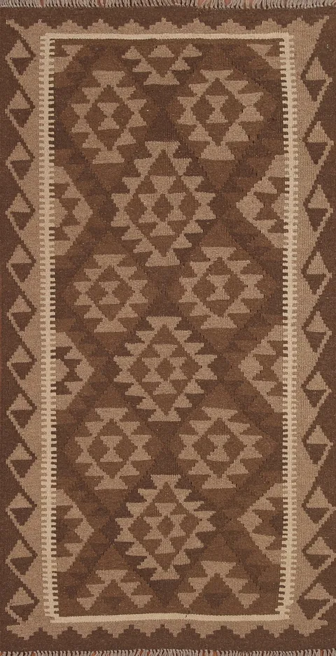 Brown Kilim Oriental Area Rug 3x6