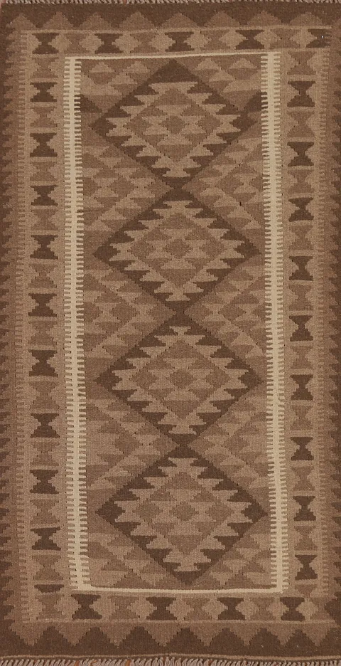 Geometric Kilim Oriental Runner Rug 3x7