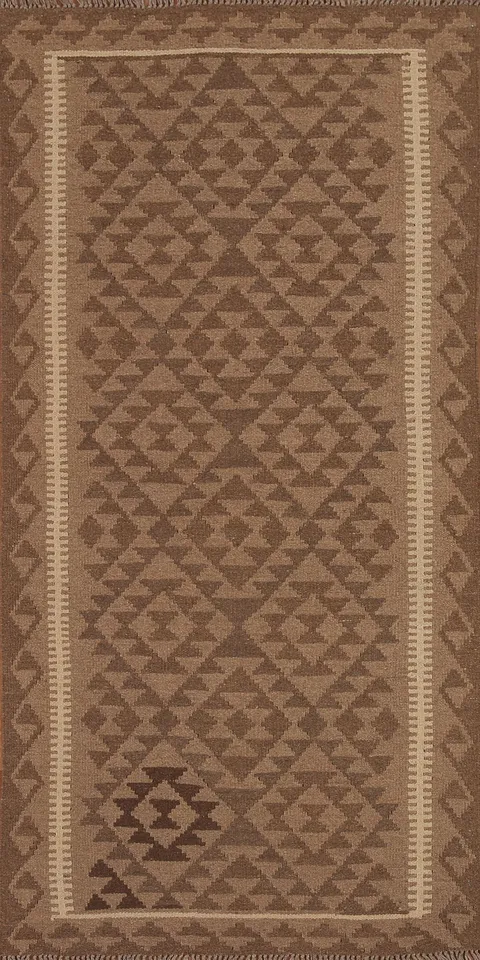 Geometric Kilim Oriental Runner Rug 3x7