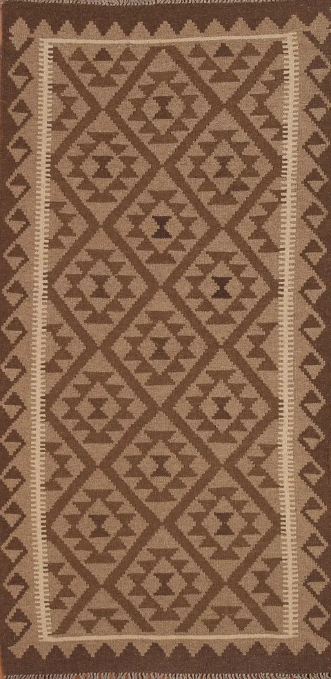 Geometric Kilim Oriental Runner Rug 3x7