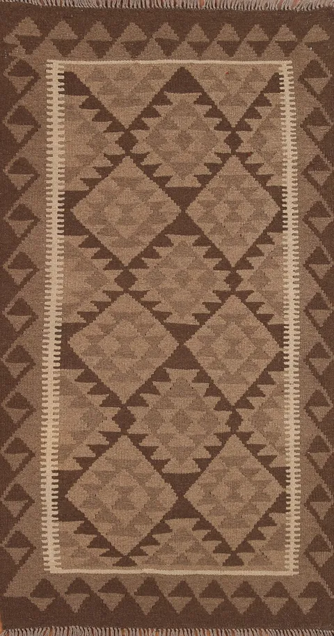 Brown Kilim Oriental Area Rug 3x6