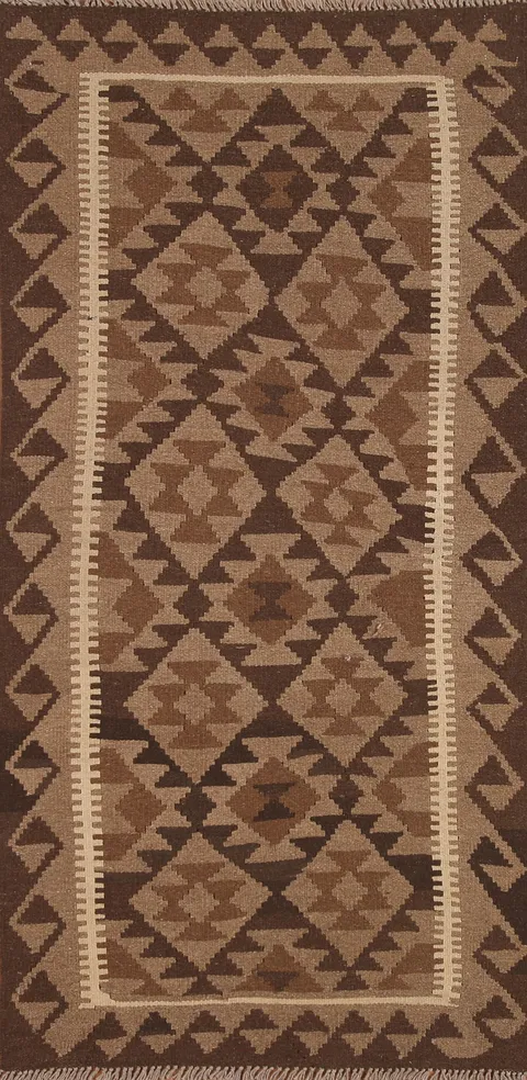 Brown Kilim Oriental Area Rug 4x7