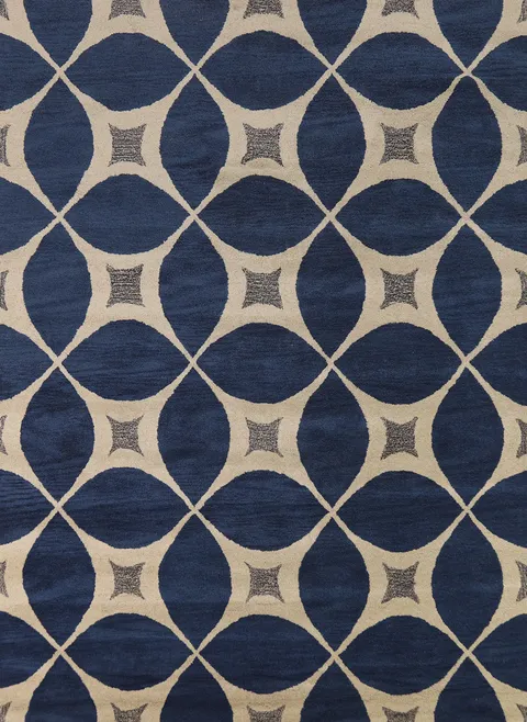 Blue Hand Tufted Area Rug