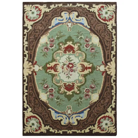 Green Aubusson Oriental Area Rugs