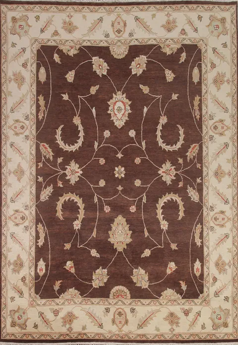 Brown Chobi Peshawar Oriental Area Rug 8x10