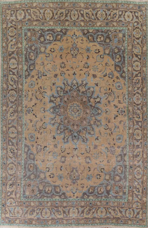 Distressed Mashad Persian Area Rug 8x11