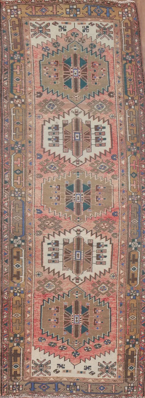 Pink Ardebil Persian Runner Rug 4x10