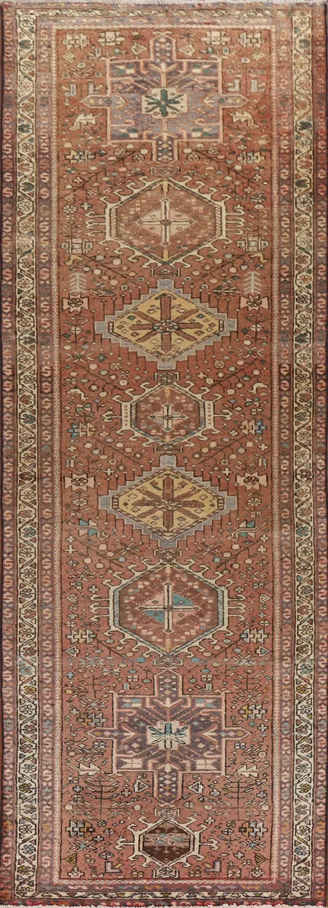 Tribal Gharajeh Persian Runner Rug 3x10