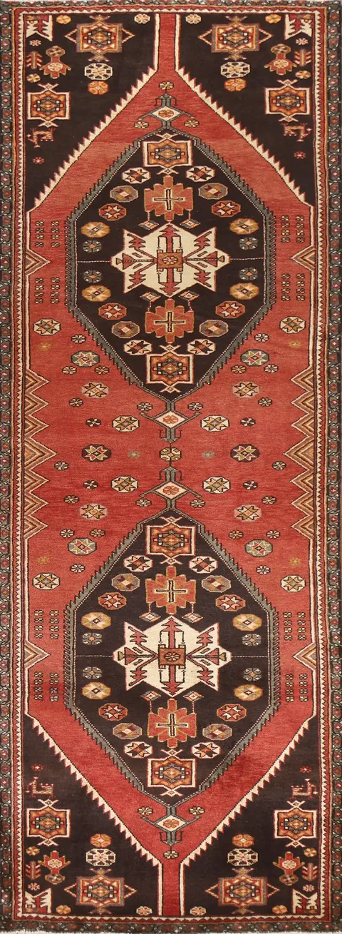 Geometric Zanjan Persian Runner Rug 4x11