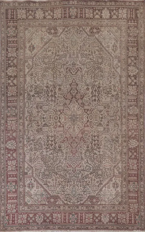 Distressed Tabriz Persian Area Rug 6x10