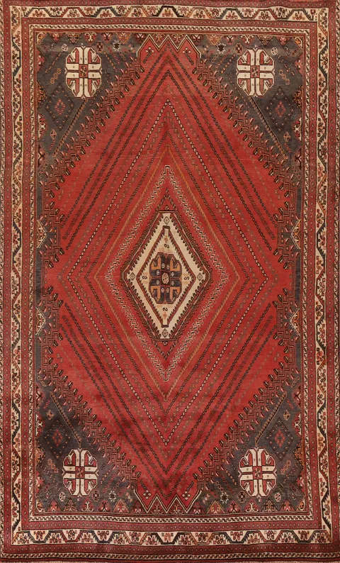 Geometric Kashkoli Persian Area Rug 7x10
