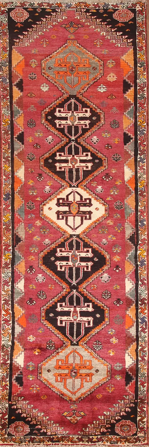 Vegetable Dye Shiraz Persian Runner Rug 3x10