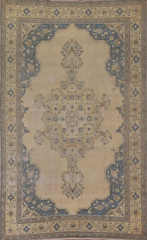 Distressed Tabriz Persian Area Rug 7x10