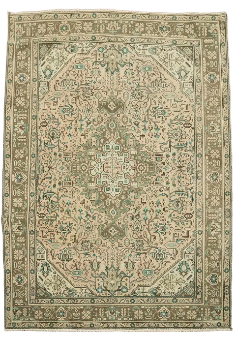 Geometric Tabriz Persian Area Rug 7x9