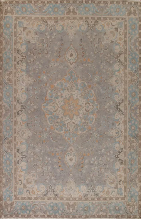 Vintage Wool Tabriz Persian Area Rug 9x13