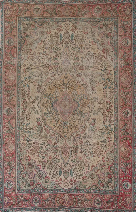 Vintage Wool Tabriz Persian Area Rug 6x9