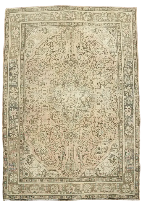 Distressed Tabriz Persian Area Rug 6x9