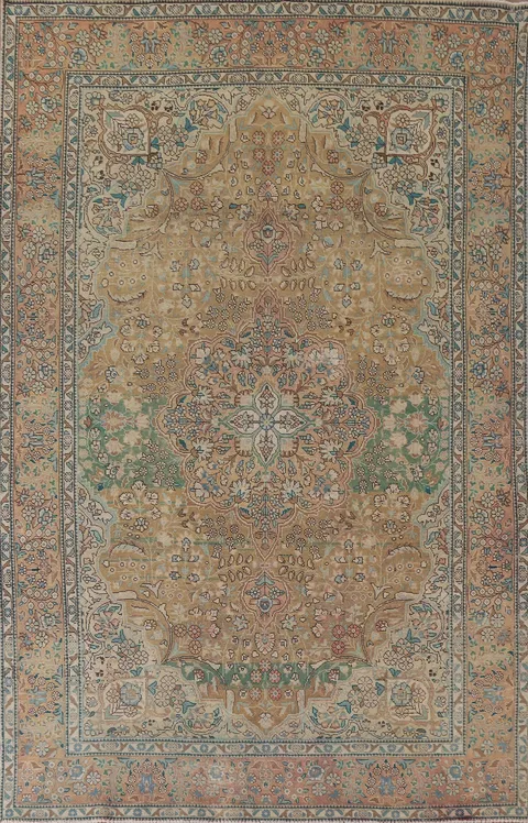 Distressed Tabriz Persian Area Rug 7x10
