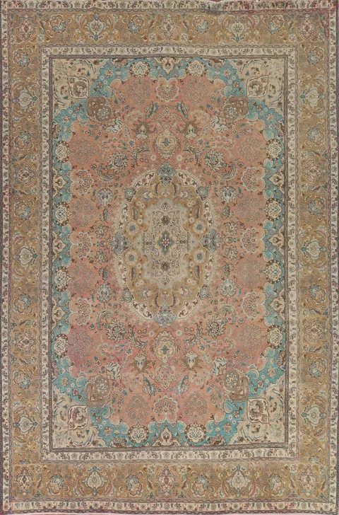 Vintage Tabriz Persian Area Rug 10x13