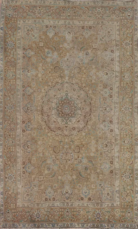 Distressed Tabriz Persian Area Rug 7x10