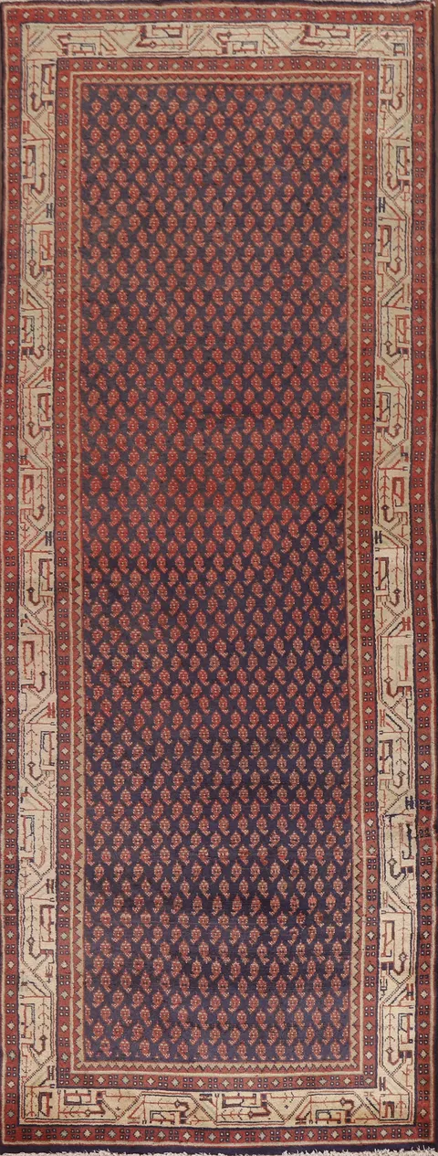 Navy Blue Botemir Persian Runner Rug 3x10