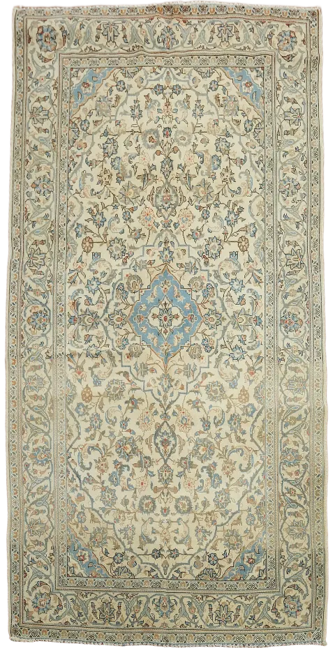 Floral Wool Kashan Persian Area Rug 5x9