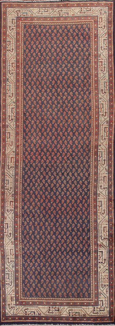 Navy Blue Botemir Persian Runner Rug 3x10