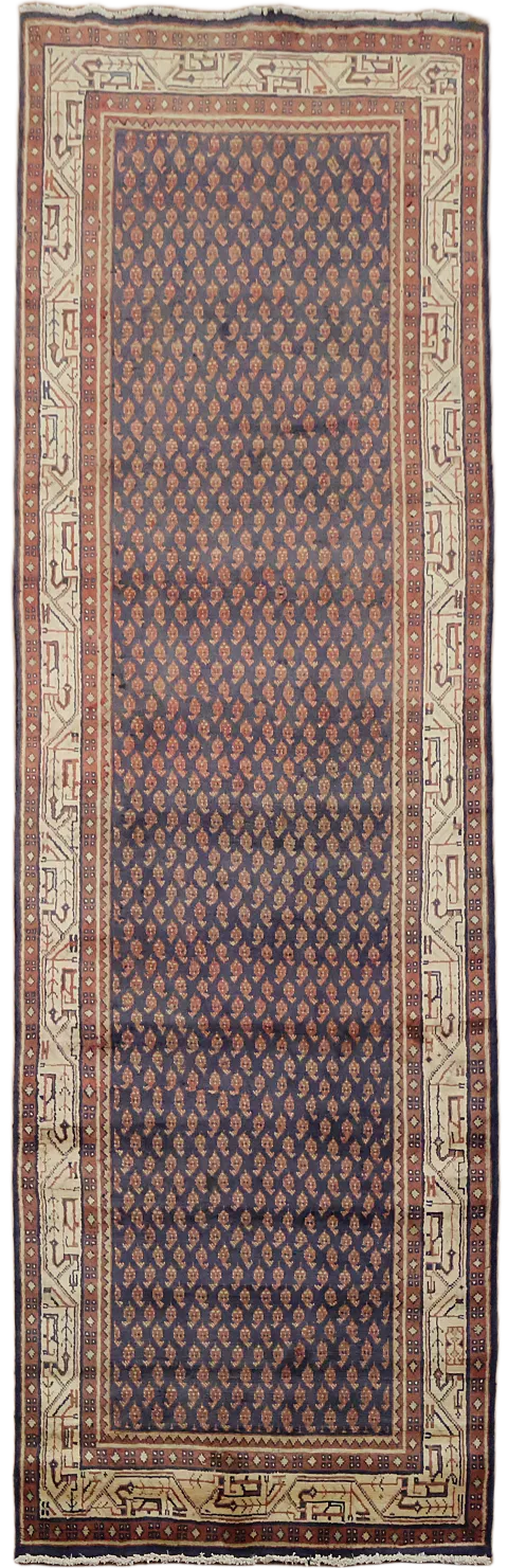 Navy Blue Botemir Persian Runner Rug 3x10