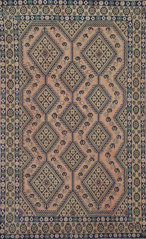 Geometric Bakhtiari Persian Area Rug 5x8