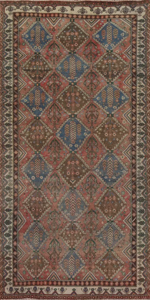 Antique Bakhtiari Persian Area Rug 5x10