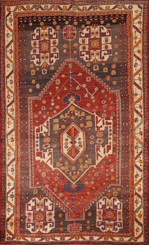 Vegetable Dye Shiraz Persian Area Rug 5x8