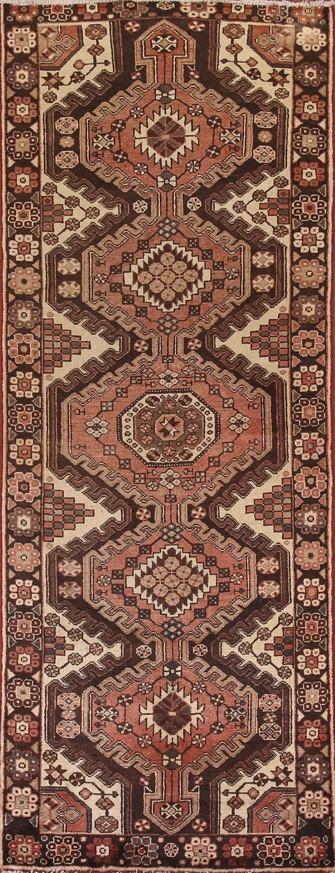 Vintage Hamedan Persian Runner Rug 4x10