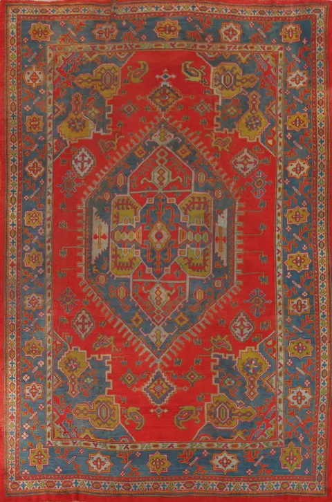 Pre-1900 Antique Oushak Turkish Area Rug 9x12