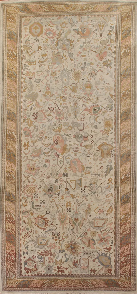 Vegetable Dye Mahal Persian Runner Rug 8x18