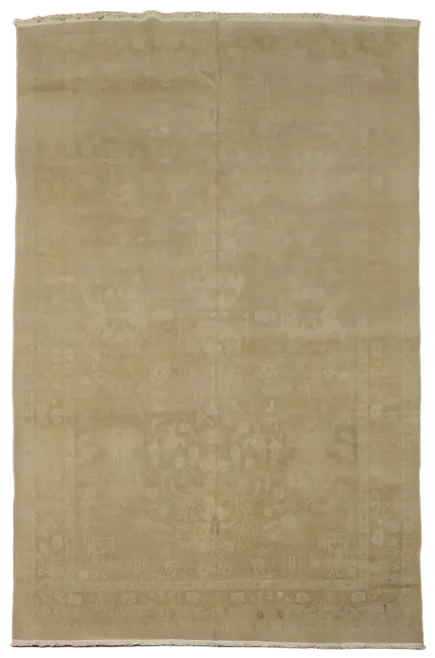 Vegetable Dye Oushak Turkish Wool Area Rug 7x10
