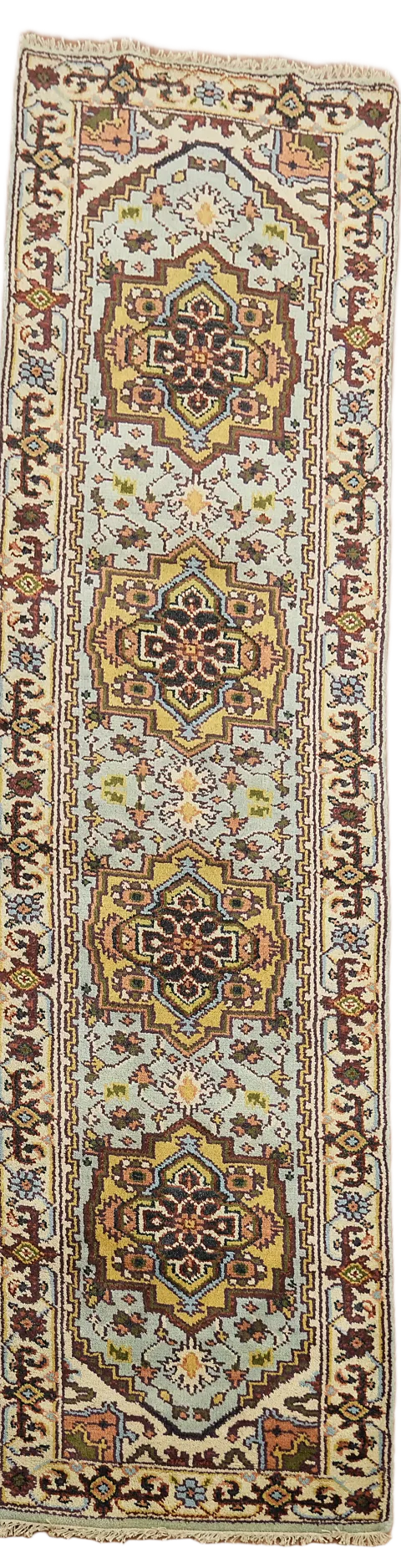 Light Blue Heriz Serapi Traditional Runner Rug 3x10