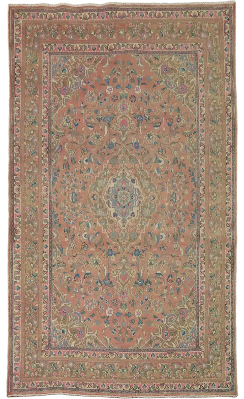 Vintage Mashad Persian Wool Area Rug 6x10