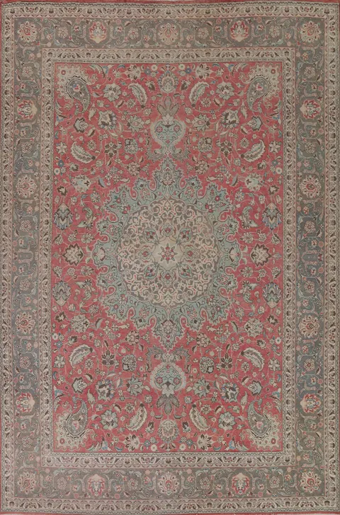 Vintage Wool Tabriz Persian Area Rug 10x13