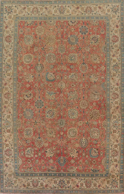 All-Over Floral Tabriz Persian Area Rug 8x11