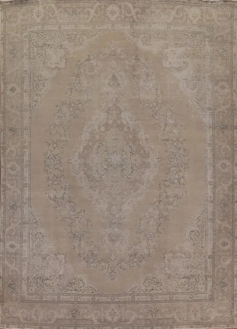Vintage Wool Tabriz Persian Area Rug 9x12