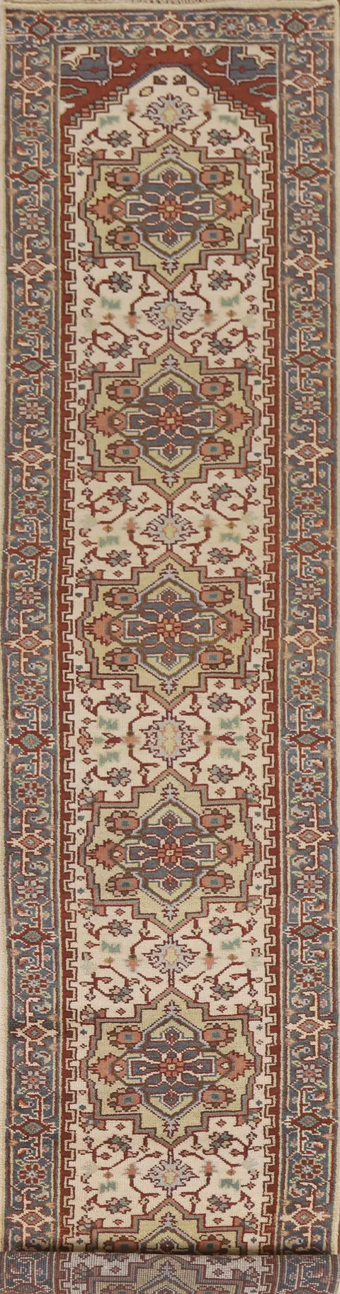 Handmade Heriz-Serapi Runner Rug 3x14