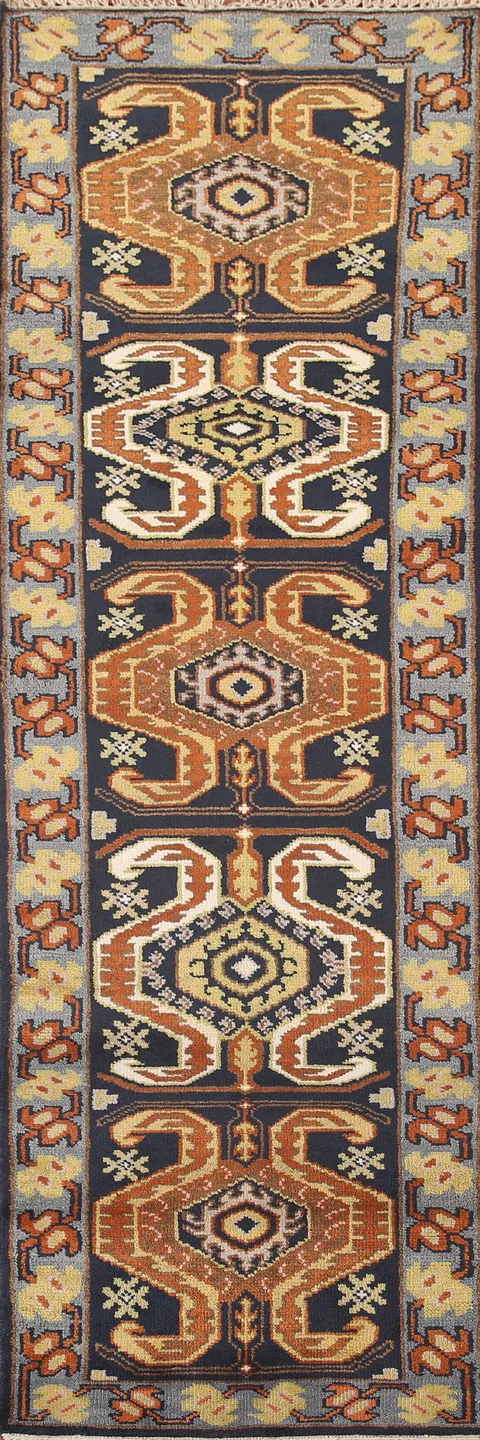 Geometric Heriz Serapi Runner Rug 3x10