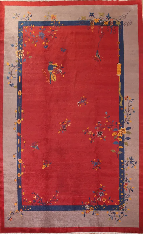 Vegetable Dye Antique Art Deco Large Oriental Rug 11x15