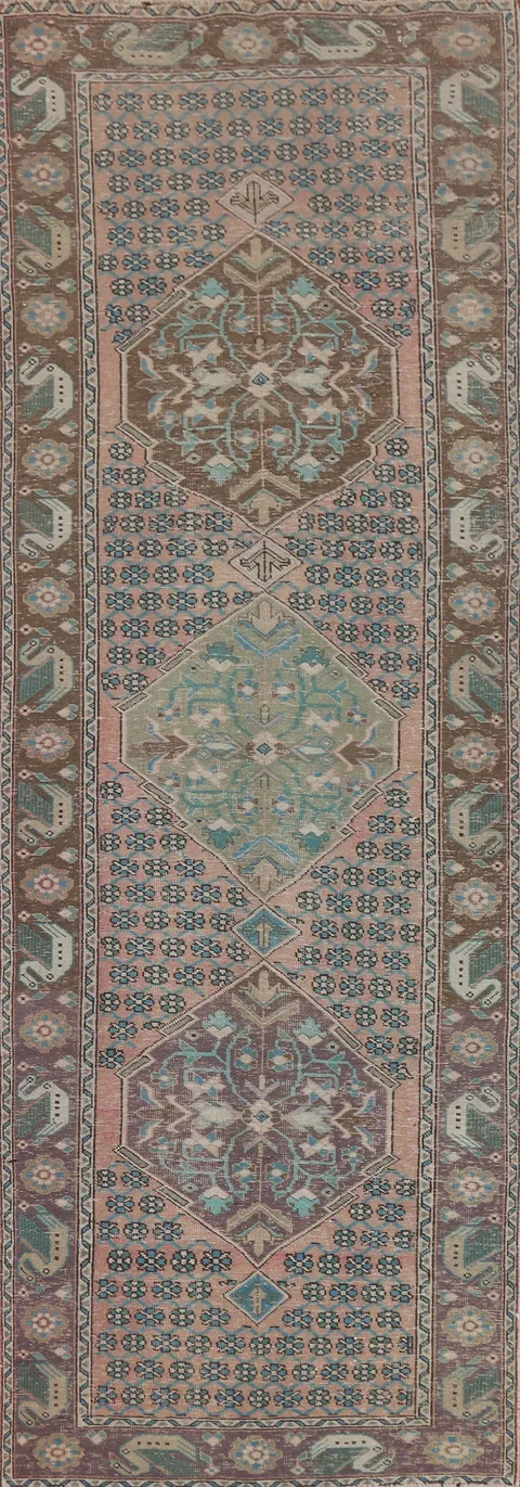 Geometric Ardebil Persian Runner Rug 4x12