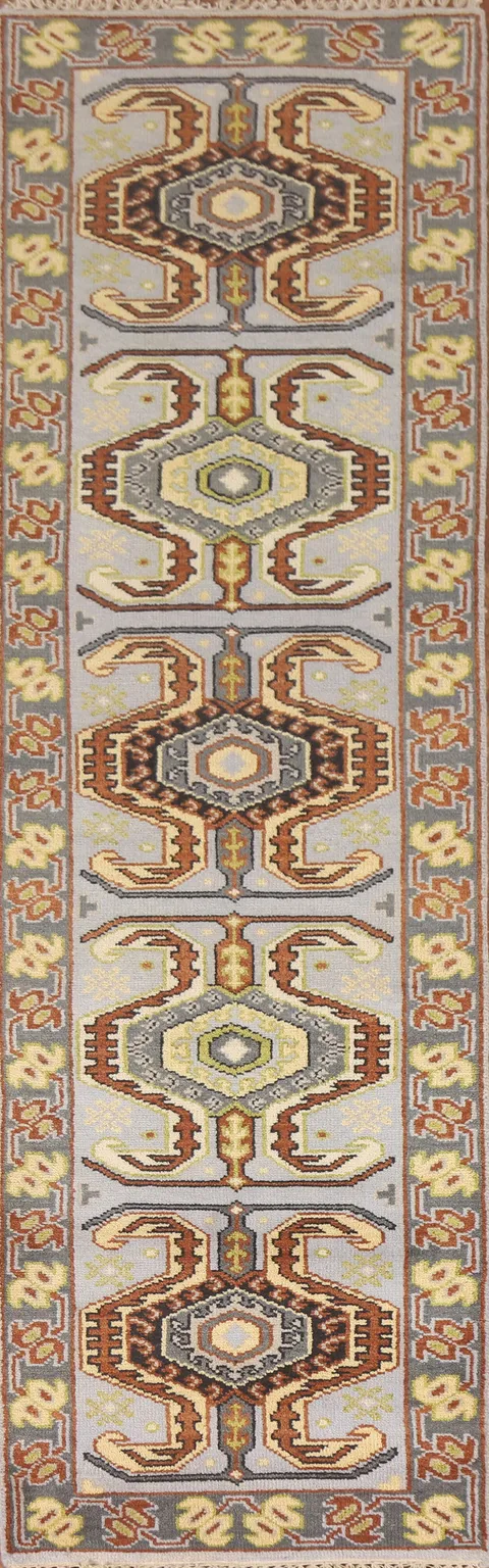 Geometric Heriz Serapi Runner Rug 3x10