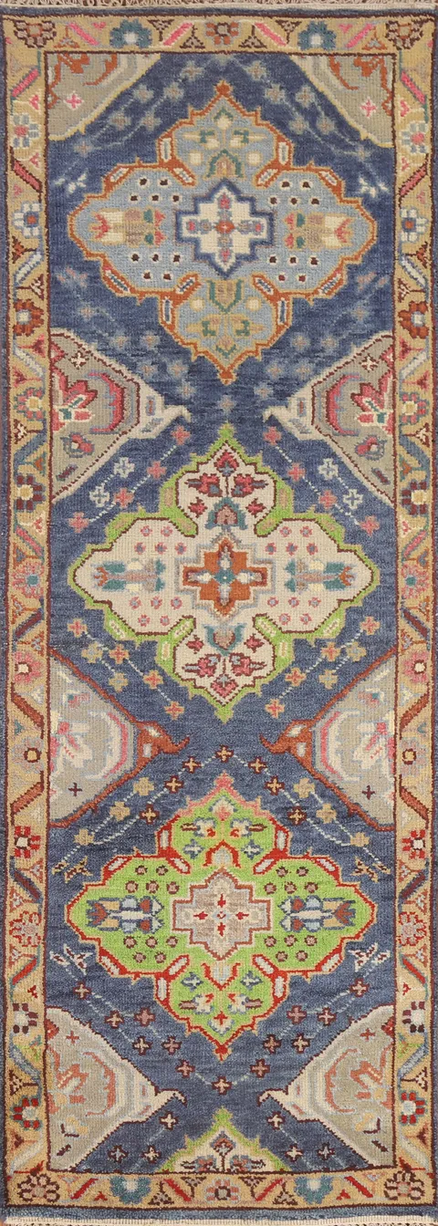 Blue Heriz Serapi Oriental Runner Rug 3x8