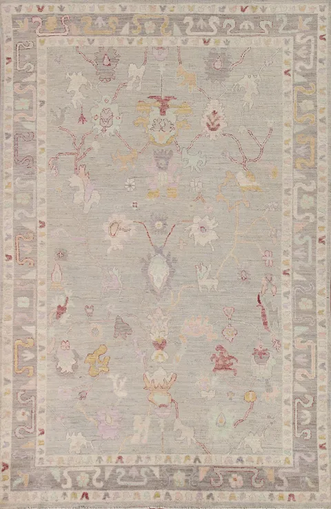 Vegetable Dye Oushak Turkish Area Rug 7x10